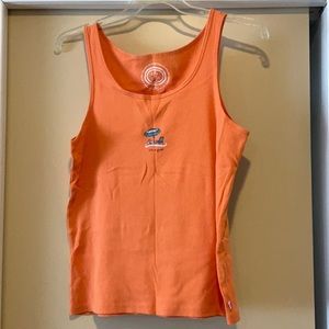 Life Is‎ Good Womens Ribbed  Orange Sleeveless Tank Top Size Extra Large